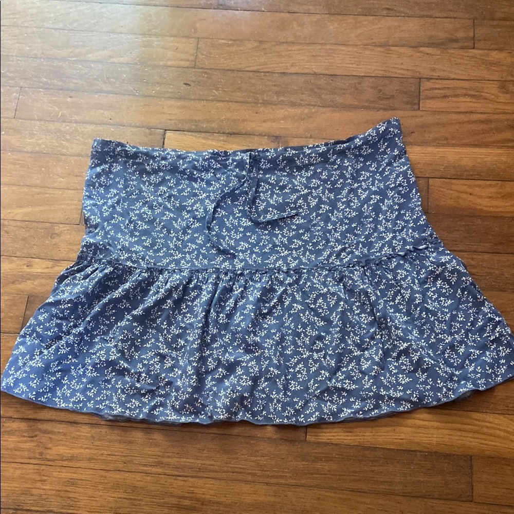 Floral Blue Mini Skirt
